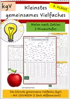 Vorschau - Arbeitsblätter - Das kleinste gemeinsame Vielfache (kgV) - Deckblatt