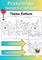 Vorschau - Arbeitsblätter - Prickelbilder / Fensterbilder Thema Einhörner - Grundschule - Bastelvorlagen - Seite 1
