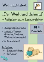 Vorschau - Arbeitsblätter - Kurzgeschichte "Der Weihnachtshund" in Grundschrift + Aufgaben zum Leseverstehen und zur Reflexion - Deckblatt