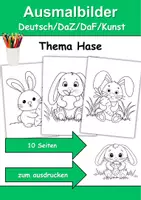 Vorschau - Arbeitsblätter - Ausmalbilder Thema Hasen - Grundschule - Bastelvorlagen - Seite 1