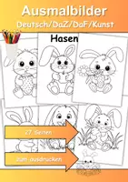 Vorschau - Arbeitsblätter - Ausmalbilder Thema Hasen - Grundschule - Bastelvorlagen - Deckblatt
