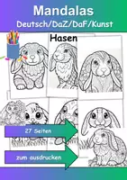 Vorschau - Arbeitsblätter - Mandalas Thema Hasen - Grundschule - Bastelvorlagen - Deckblatt