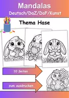 Vorschau - Arbeitsblätter - Ausmalbilder & Mandalas PAKET Thema Hasen - Grundschule - Bastelvorlagen - Seite 1
