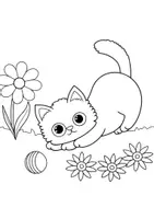 Vorschau - Arbeitsblätter - Ausmalbilder Thema Katzen - Grundschule - Bastelvorlagen - Seite 2