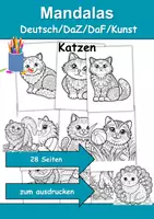 Vorschau - Arbeitsblätter - Mandalas Thema Katzen - Grundschule - Bastelvorlagen - Deckblatt