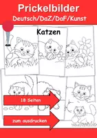 Vorschau - Arbeitsblätter - Prickelbilder / Fensterbilder Thema Katzen - Grundschule - Bastelvorlagen - Deckblatt