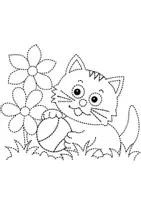 Vorschau - Arbeitsblätter - Prickelbilder / Fensterbilder Thema Katzen - Grundschule - Bastelvorlagen - Seite 3