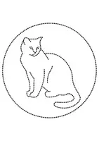 Vorschau - Arbeitsblätter - runde Prickelbilder / Fensterbilder Thema Katzen - Grundschule - Bastelvorlagen - Seite 2
