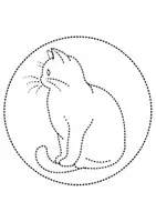 Vorschau - Arbeitsblätter - runde Prickelbilder / Fensterbilder Thema Katzen - Grundschule - Bastelvorlagen - Seite 3