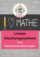 Vorschau - Test - Übungstest Lineare Gleichungssysteme (Klasse 8/ 9) – Äquivalenzumformungen testen & üben | Mit Lösungen - Deckblatt