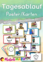 Vorschau - Fördermaterial/Inklusion - Tagesablauf Karten und Poster mit Uhr - Deckblatt