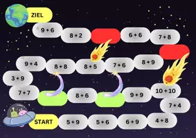 Vorschau - Spiele - Leiterlispiel - Plusrechnen im Weltall: ZR 10 - ZR 20 - Seite 3
