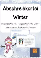 Vorschau - Stationenlernen - Abschreibkartei Winter VA+ VA Plus Alternative Buchstaben - Deckblatt