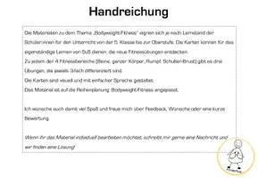 Vorschau - Stationenlernen - Bodyweight Fitnesskarten für den Sportunterricht - Seite 1