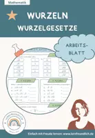 Vorschau - Arbeitsblätter - Arbeitsblatt Wurzelgesetze - Deckblatt