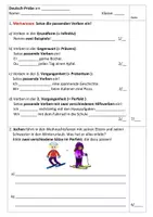 Vorschau - Klassenarbeiten - Probe im Fach Deutsch (Verben in verschiedenen Zeitfromen) - Deckblatt