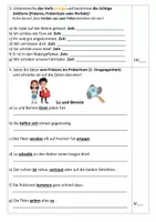 Vorschau - Klassenarbeiten - Probe im Fach Deutsch (Verben in verschiedenen Zeitfromen) - Seite 1