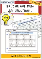 Vorschau - Arbeitsblätter - Brüche auf dem Zahlenstrahl - Merkblatt mit Lösungen - Deckblatt
