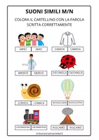 anteprima - Esercizi - Schede didattiche su M o N - ortografia - Pagina 1