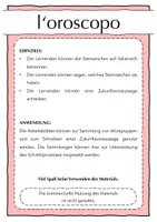 Vorschau - Arbeitsblätter - Horoskope - Schreibaufgabe - Seite 1