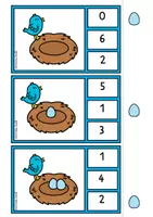 Vista previa - Juegos / Gamificación - Primavera - Cantidades hasta 10 - Tarjetas de pinzas - página 3