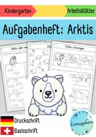 Vorschau - Arbeitsblätter - Aufgabenheft Polartiere für den Kindergarten (Arktis) - Deckblatt