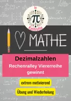 Vorschau - Spiele - Rechenrallye Dezimalzahlen (Klasse 5/6) – Viererreihe gewinnt | Spiel & Übung mit Lösungen - Deckblatt