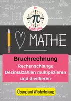 Vorschau - Arbeitsblätter - Rechenschlange Dezimalzahlen multiplizieren & dividieren (Klasse 5/6) – Üben & Wiederholen | Mit Lösungen - Deckblatt