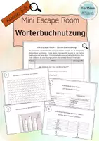 Vorschau - Spiele - Mini Escape Room - Stationenlernen: Wörterbuch - Duden - Deckblatt