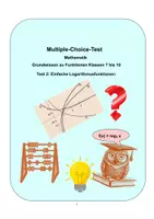 Vorschau - Arbeitsblätter - Multiple-Choice-Test Mathematik – Test 2 Einfache Logarithmusfunktionen - Deckblatt