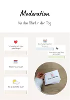 Vorschau - Bildkarten - Moderationsfächer/ Moderationskarten für den Schultag/ Morgenkreis (beige, blau, grün) - Deckblatt
