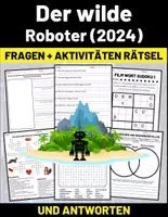 Vorschau - Arbeitsblätter - Film: "Der wilde Roboter (2024)" Fragen + Aktivitäten Rätsel mit Lösungen - Deckblatt