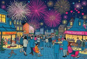 Vorschau - Poster - Silvesterparty mit Feuerwerk - Wimmelbild - Seite 1