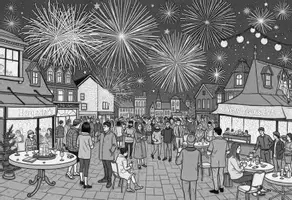 Vorschau - Poster - Silvesterparty mit Feuerwerk - Wimmelbild - Seite 2