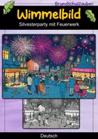 Vorschau - Poster - Silvesterparty mit Feuerwerk - Wimmelbild - Deckblatt