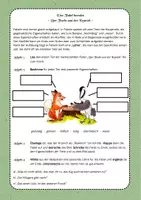 Vorschau - Arbeitsblätter - Eine Fabel zu Ende schreiben - "Der Fuchs und der Kranich" - Seite 1