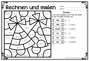Vorschau - Arbeitsblätter - Rechen-Mal-Blätter - Division (Neujahr / Silvester) - Seite 3