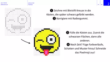 Vorschau - Spiele - Emoji im Kunstunterricht - Pixelkunst - Pixelbilder - Art - Kunst - Emojis im Pixelstyle - Vertretungsstunde - Seite 3