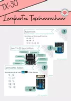 Vorschau - Stationenlernen - Lernkartei Taschenrechner TX-30 - Deckblatt