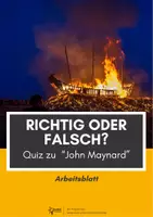 Vorschau - Arbeitsblätter - "John Maynard": Quiz Richtig oder falsch - Deckblatt