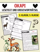 Vorschau - Arbeitsblätter - Okapi: Leseverständnis und Kreuzworträtsel mit Lösungen - Deckblatt