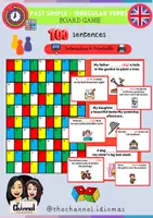 Vista previa - Juegos / Gamificación - PAST SIMPLE OF IRREGULAR VERBS - Board game (100 sentences) - Portada