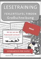 Vorschau - Fördermaterial/Inklusion - Fußball Spezial - Messi: Fehlerteufel Lesekarten Großschreibung - Seite 1