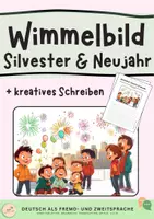 Vorschau - Arbeitsblätter - Silvester & Neujahr: kreatives Schreiben mit Wimmelbild - Deckblatt