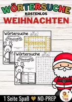 anteprima - Esercizi - Gratuito: Wörtersuche / Suchsel (Weihnachten) Dezember Tedesco Natale - Pagina di copertina