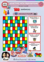 Vista previa - Juegos / Gamificación - 100 ADJECTIVES WITH PREPOSITIONS - Board game - Portada