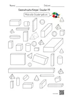 Vorschau - Arbeitsblätter - Geometrische Körper untersuchen (17 AB mit Lernvideolink) - Deckblatt