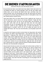 Vorschau - Arbeitsblätter - Die Bremer Stadtmusikanten (Märchen) - Seite 1