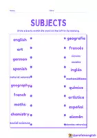 Vista previa - Hojas de trabajo - School Subjects worksheet! - página 1