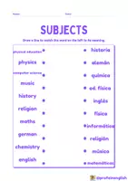 Vista previa - Hojas de trabajo - School Subjects worksheet! - página 2